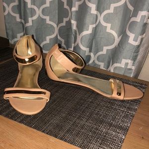 Express sandals size 10 - Nude and gold